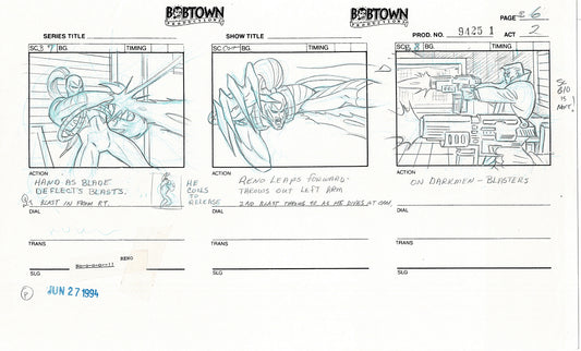 Jim Lee Wildc.a.t.s. Wildcats Lot of 2 Production Animation Storyboard Nelvana 1994-5 E2-07