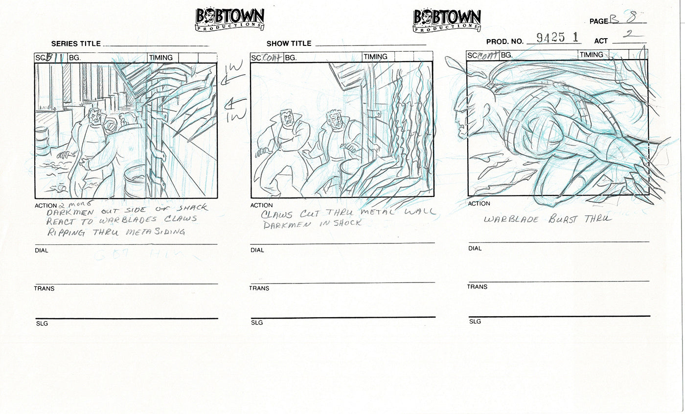 Jim Lee Wildc.a.t.s. Wildcats Lot of 2 Production Animation Storyboard Nelvana 1994-5 E2-09