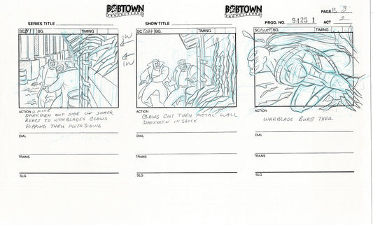 Jim Lee Wildc.a.t.s. Wildcats Lot of 2 Production Animation Storyboard Nelvana 1994-5 E2-09