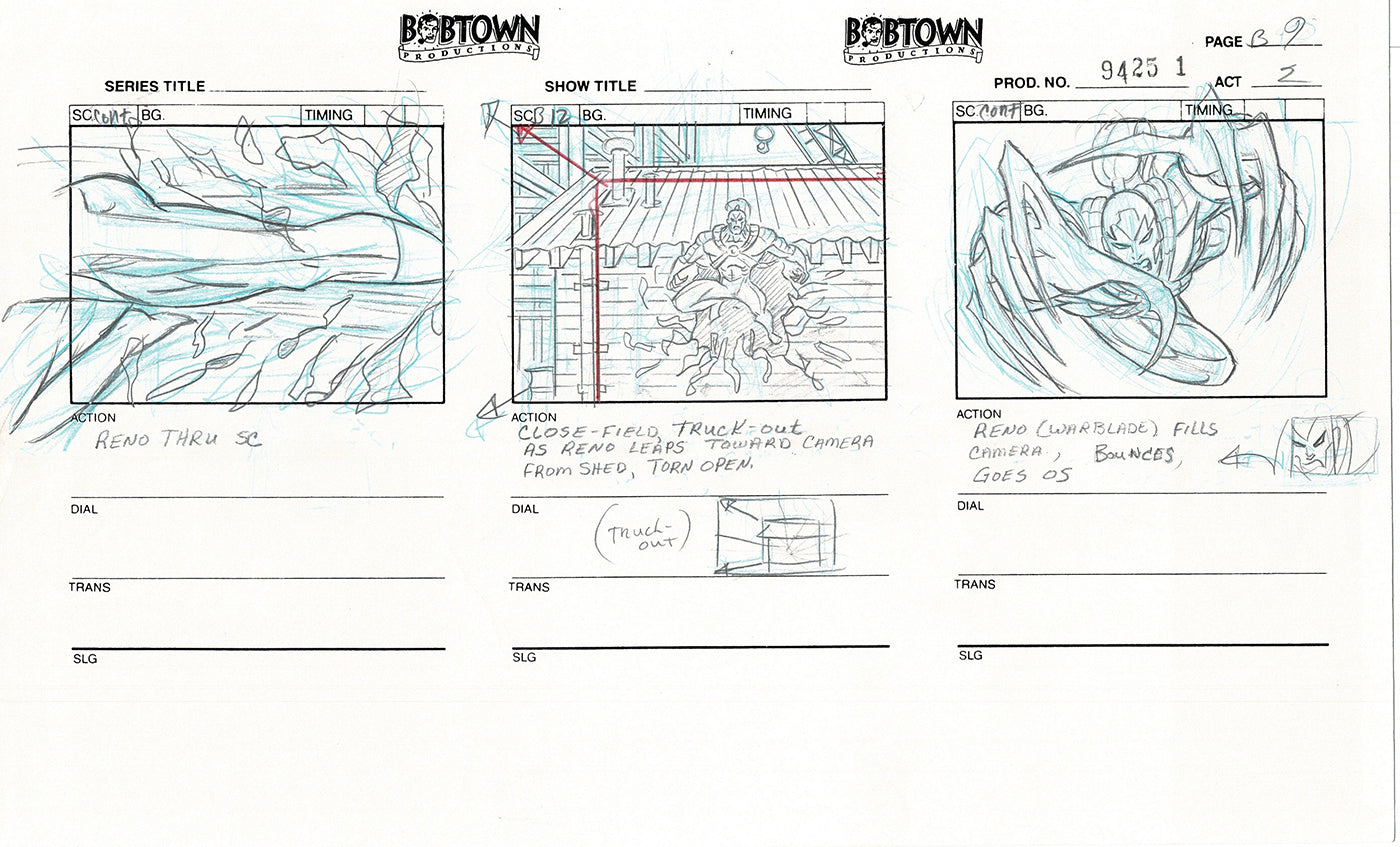 Jim Lee Wildc.a.t.s. Wildcats Lot of 2 Production Animation Storyboard Nelvana 1994-5 E2-09