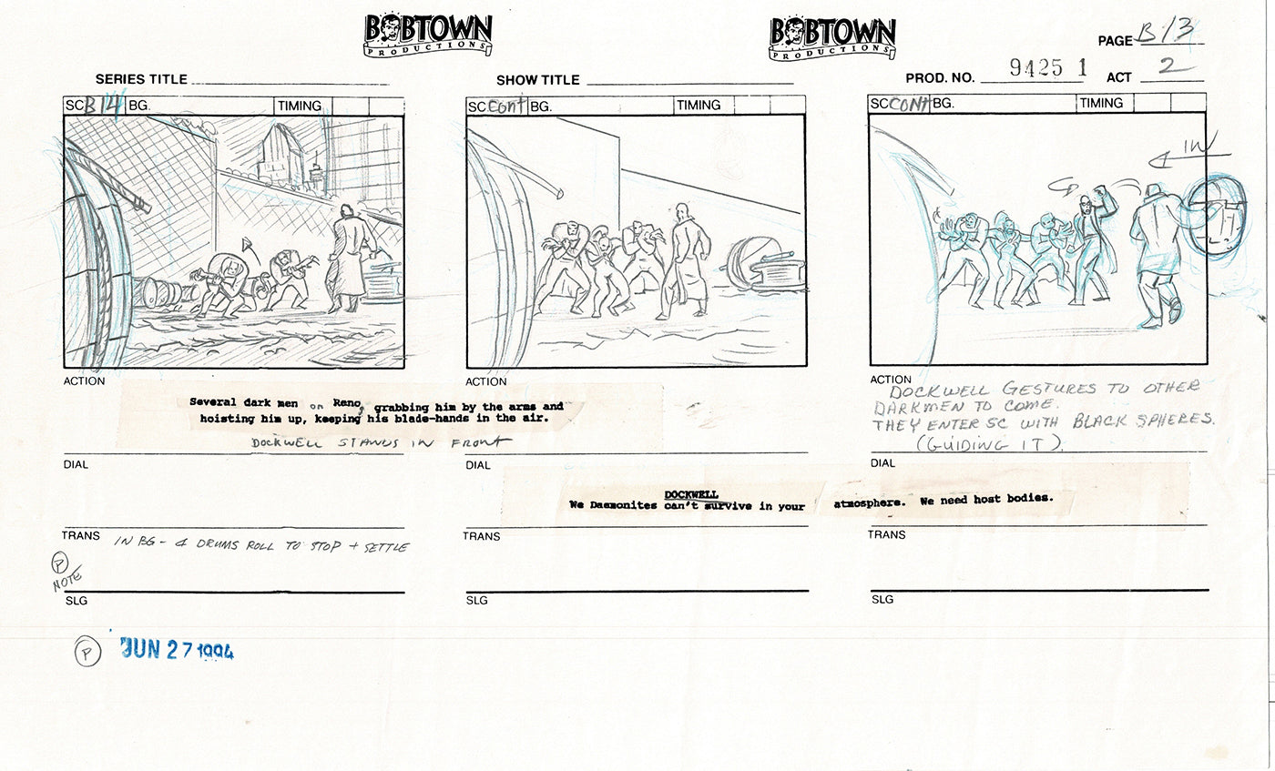 Jim Lee Wildc.a.t.s. Wildcats Lot of 2 Production Animation Storyboard Nelvana 1994-5 E2-13
