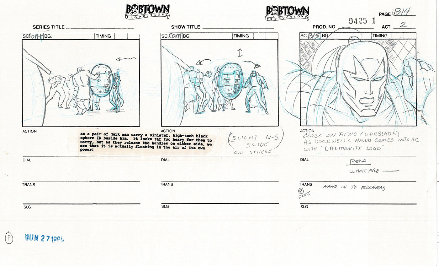 Jim Lee Wildc.a.t.s. Wildcats Lot of 2 Production Animation Storyboard Nelvana 1994-5 E2-15