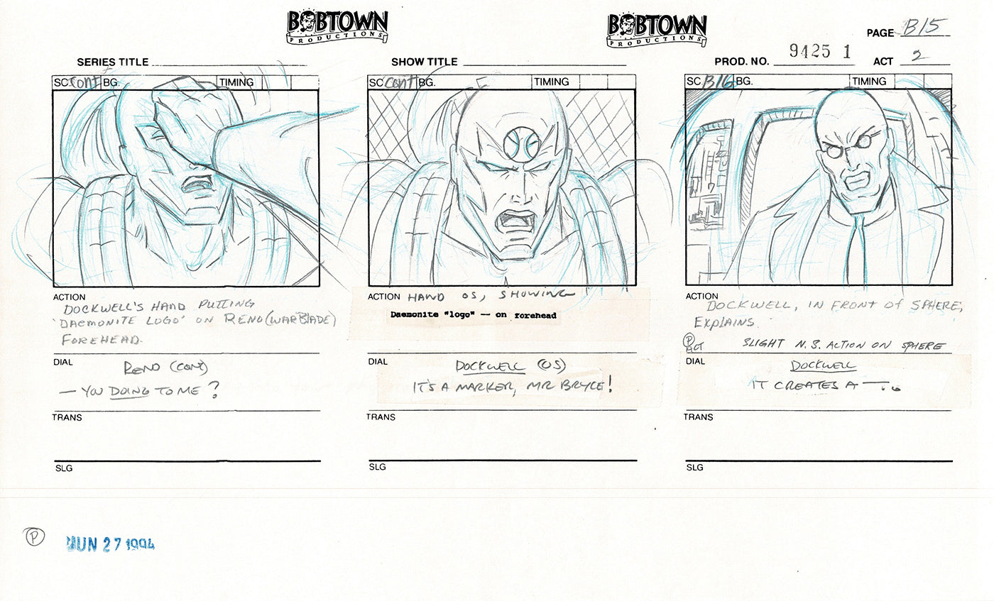Jim Lee Wildc.a.t.s. Wildcats Lot of 2 Production Animation Storyboard Nelvana 1994-5 E2-15