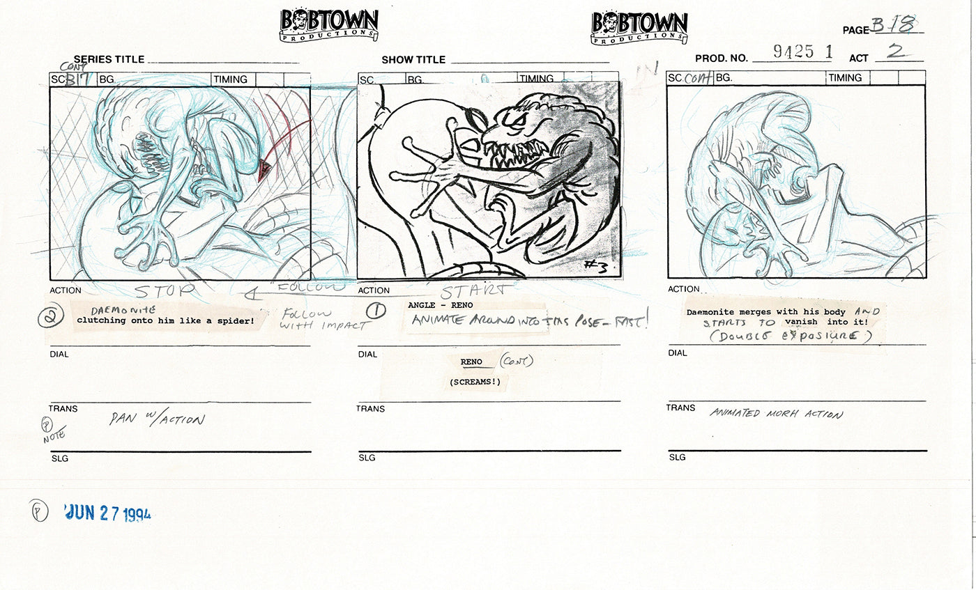 Jim Lee Wildc.a.t.s. Wildcats Lot of 2 Production Animation Storyboard Nelvana 1994-5 E2-17