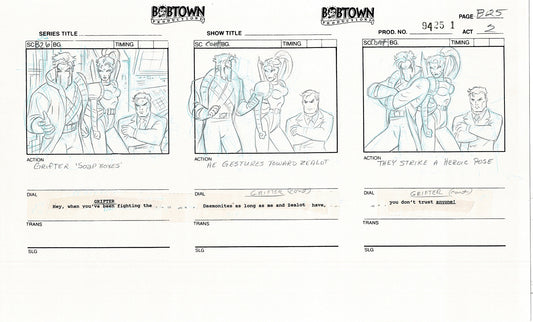 Jim Lee Wildc.a.t.s. Wildcats Lot of 2 Production Animation Storyboard Nelvana 1994-5 E2-23
