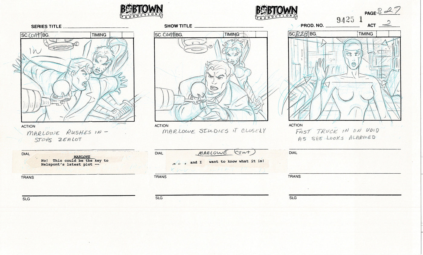 Jim Lee Wildc.a.t.s. Wildcats Lot of 2 Production Animation Storyboard Nelvana 1994-5 E2-25