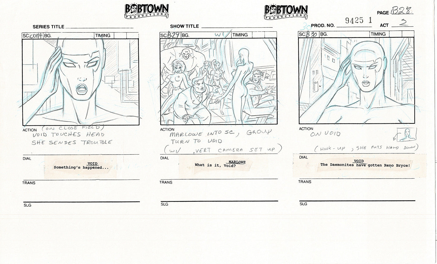 Jim Lee Wildc.a.t.s. Wildcats Lot of 2 Production Animation Storyboard Nelvana 1994-5 E2-25