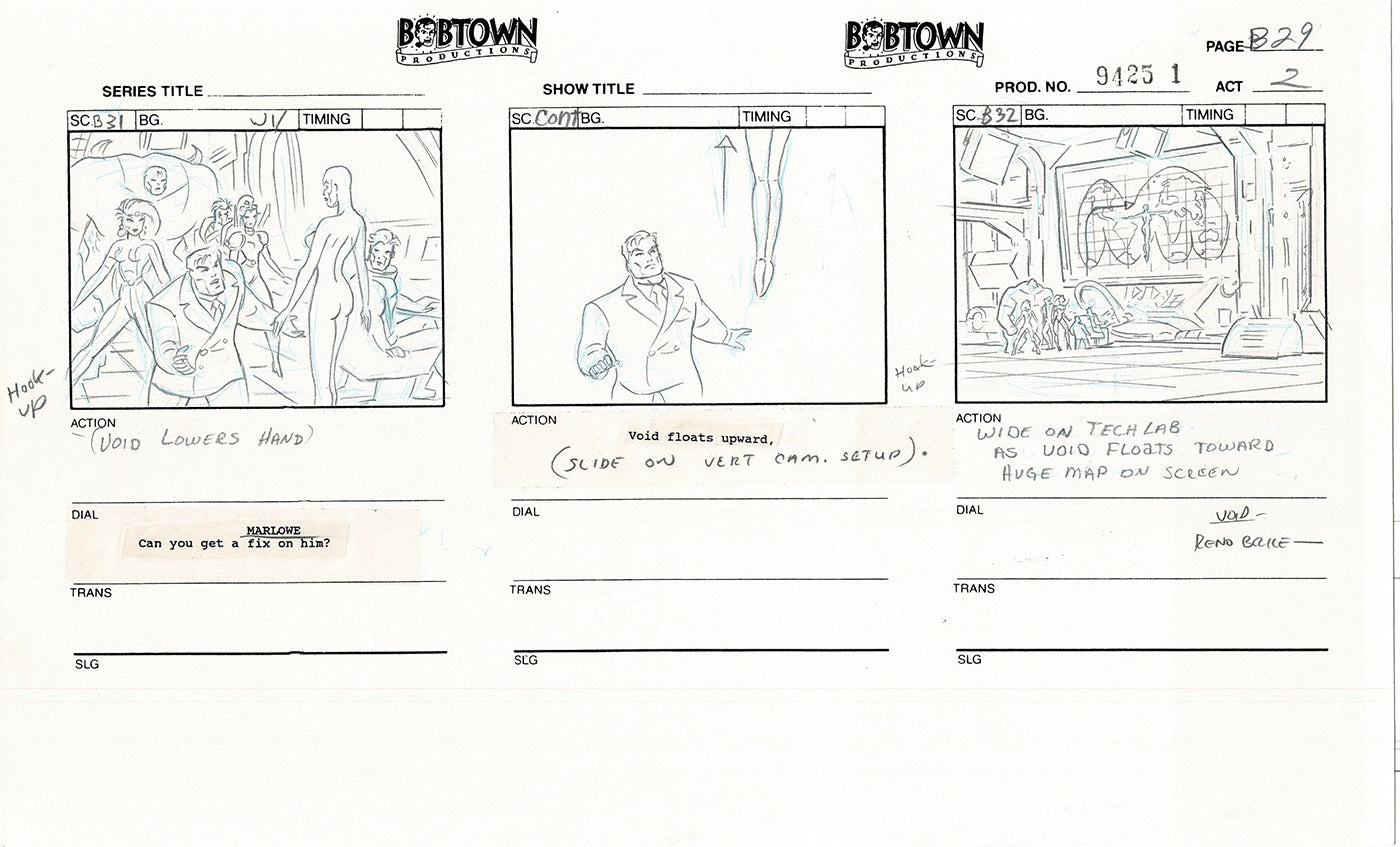 Jim Lee Wildc.a.t.s. Wildcats Lot of 2 Production Animation Storyboard Nelvana 1994-5 E2-27