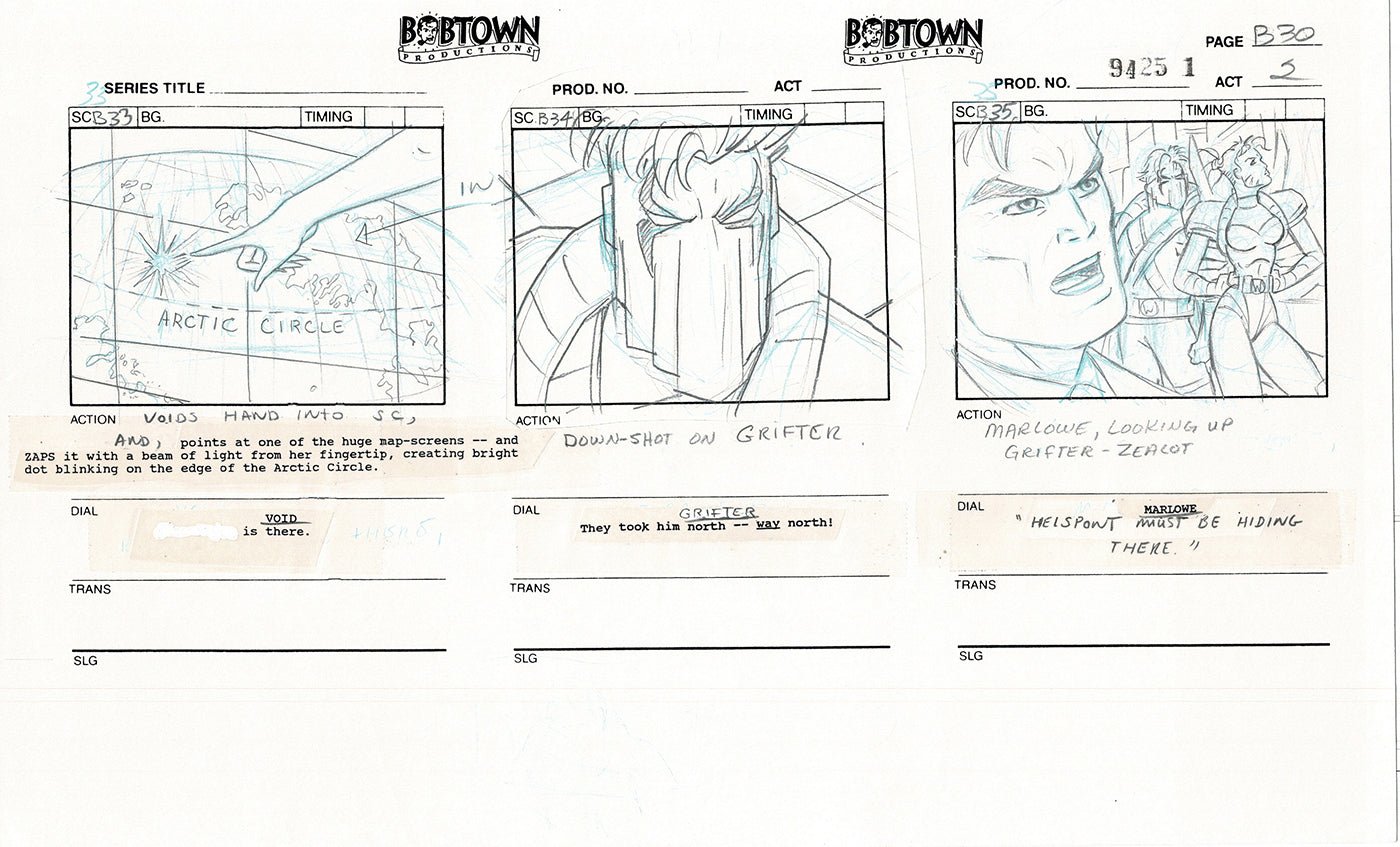 Jim Lee Wildc.a.t.s. Wildcats Lot of 2 Production Animation Storyboard Nelvana 1994-5 E2-27