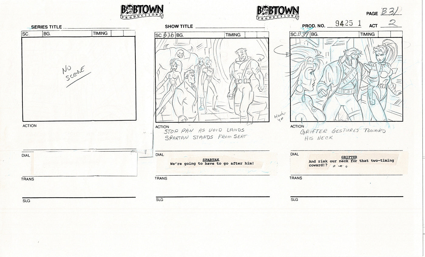 Jim Lee Wildc.a.t.s. Wildcats Lot of 2 Production Animation Storyboard Nelvana 1994-5 E2-29