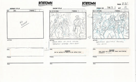 Jim Lee Wildc.a.t.s. Wildcats Lot of 2 Production Animation Storyboard Nelvana 1994-5 E2-29