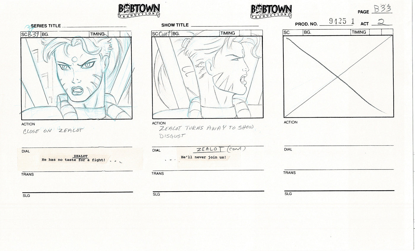 Jim Lee Wildc.a.t.s. Wildcats Lot of 2 Production Animation Storyboard Nelvana 1994-5 E2-31