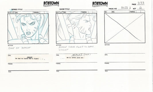 Jim Lee Wildc.a.t.s. Wildcats Lot of 2 Production Animation Storyboard Nelvana 1994-5 E2-31