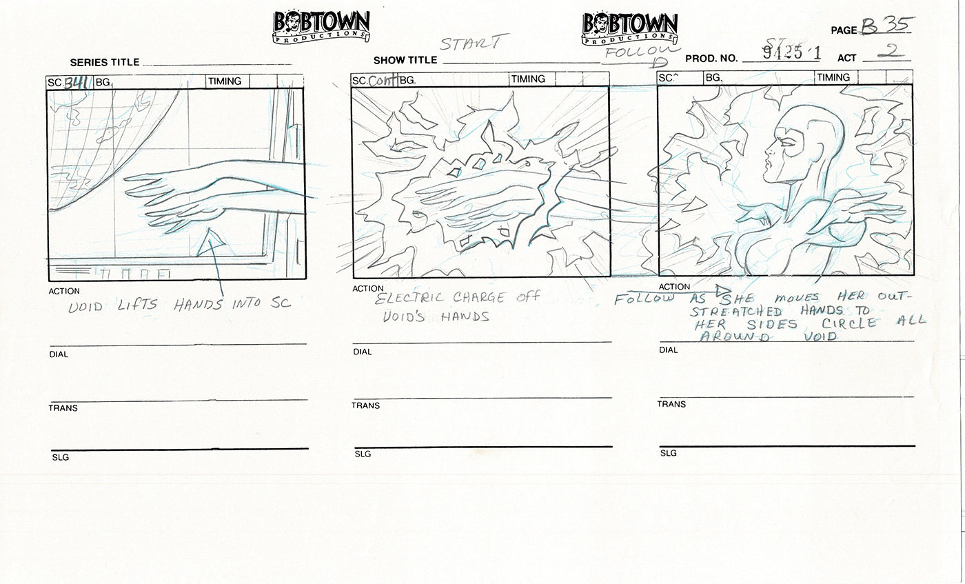 Jim Lee Wildc.a.t.s. Wildcats Lot of 2 Production Animation Storyboard Nelvana 1994-5 E2-33