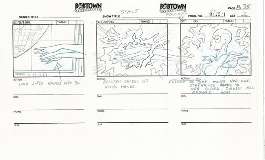 Jim Lee Wildc.a.t.s. Wildcats Lot of 2 Production Animation Storyboard Nelvana 1994-5 E2-33