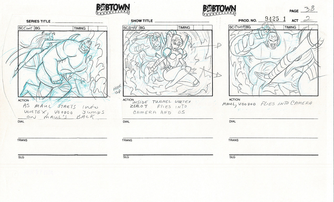 Jim Lee Wildc.a.t.s. Wildcats Lot of 2 Production Animation Storyboard Nelvana 1994-5 E2-37