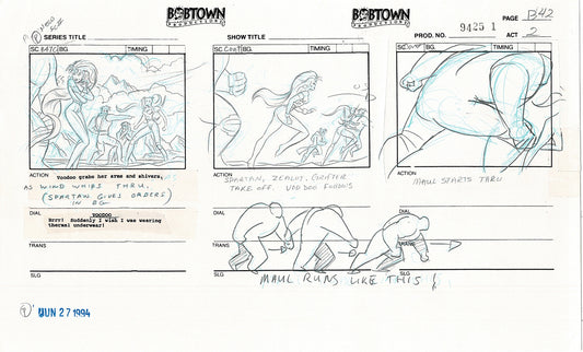 Jim Lee Wildc.a.t.s. Wildcats Lot of 2 Production Animation Storyboard Nelvana 1994-5 E2-39