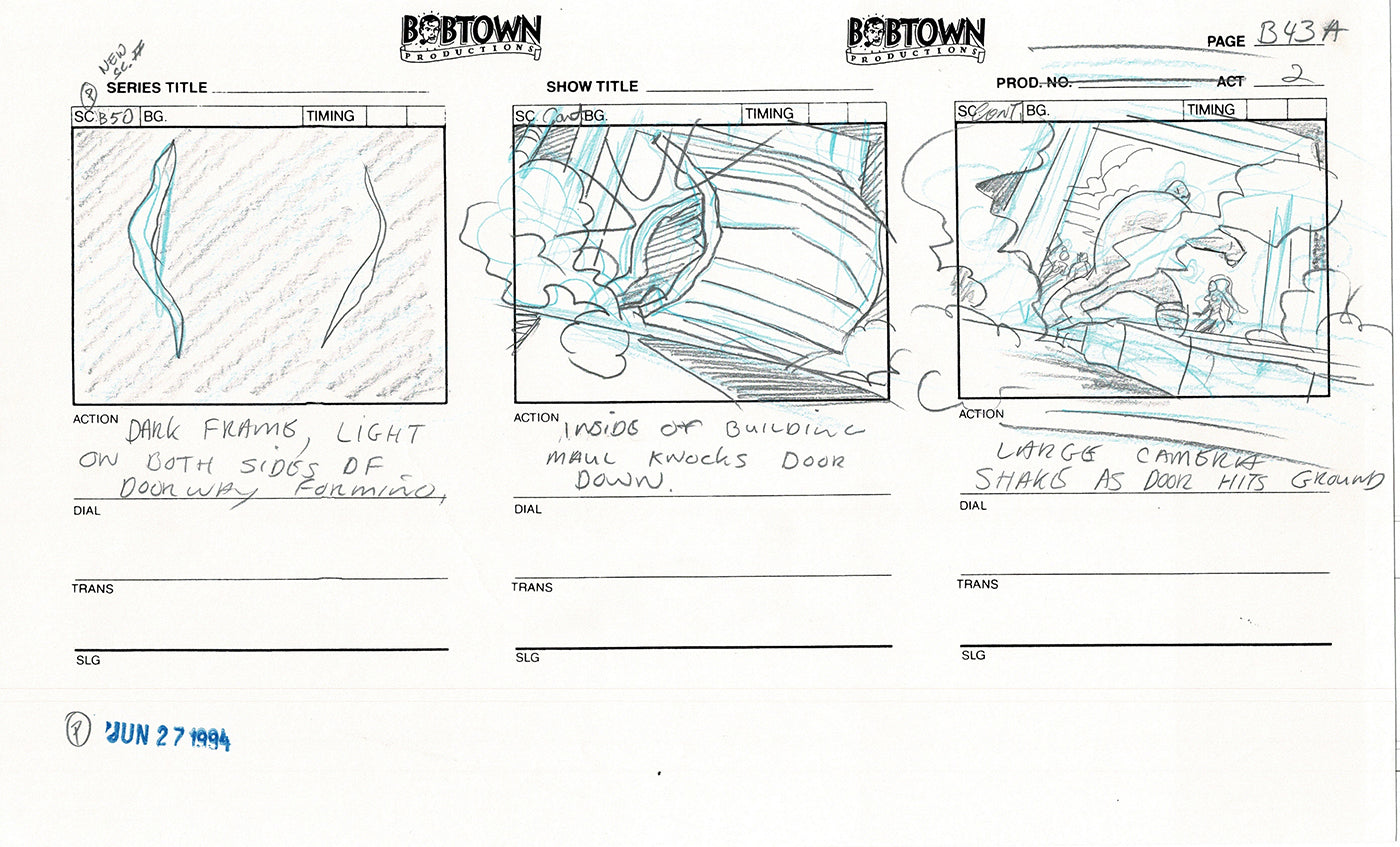 Jim Lee Wildc.a.t.s. Wildcats Lot of 2 Production Animation Storyboard Nelvana 1994-5 E2-41