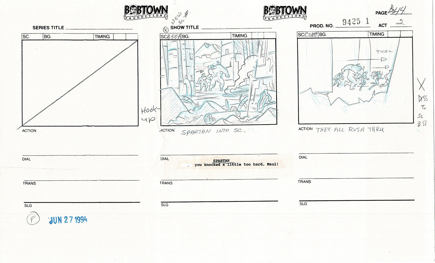 Jim Lee Wildc.a.t.s. Wildcats Lot of 2 Production Animation Storyboard Nelvana 1994-5 E2-41