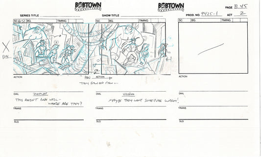 Jim Lee Wildc.a.t.s. Wildcats Lot of 2 Production Animation Storyboard Nelvana 1994-5 E2-43