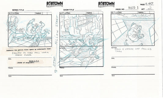 Jim Lee Wildc.a.t.s. Wildcats Lot of 2 Production Animation Storyboard Nelvana 1994-5 E2-45