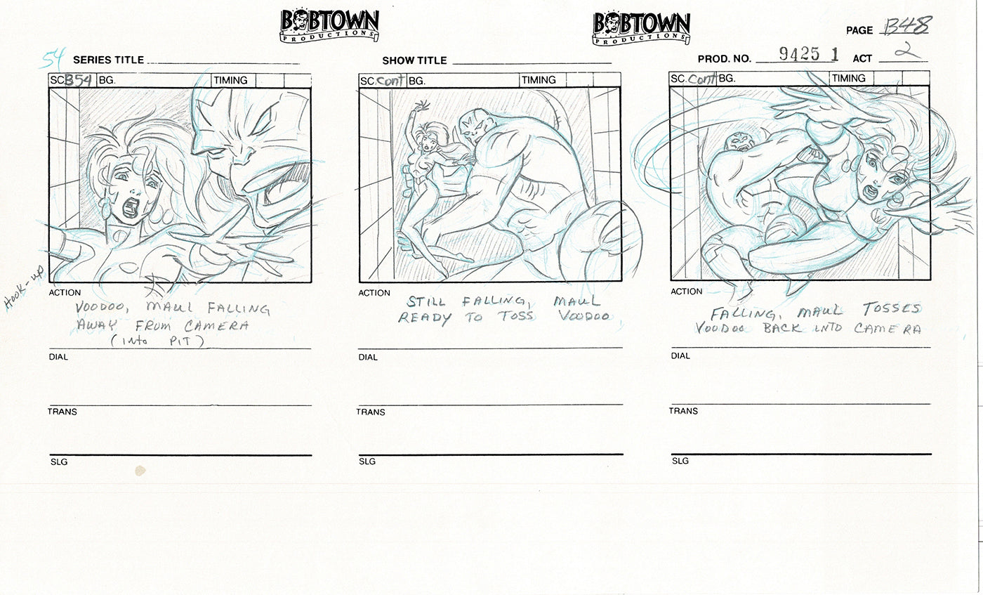 Jim Lee Wildc.a.t.s. Wildcats Lot of 2 Production Animation Storyboard Nelvana 1994-5 E2-45