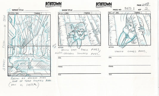Jim Lee Wildc.a.t.s. Wildcats Lot of 2 Production Animation Storyboard Nelvana 1994-5 E2-47