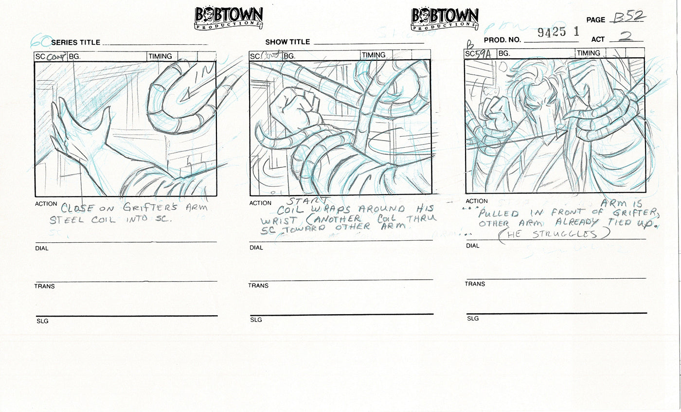 Jim Lee Wildc.a.t.s. Wildcats Lot of 2 Production Animation Storyboard Nelvana 1994-5 E2-49