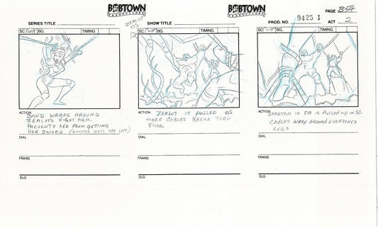 Jim Lee Wildc.a.t.s. Wildcats Lot of 2 Production Animation Storyboard Nelvana 1994-5 E2-51