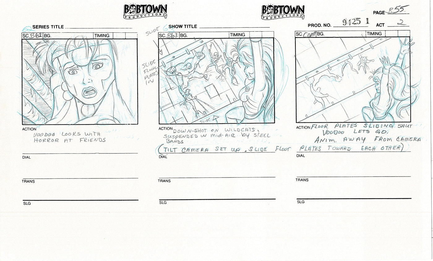 Jim Lee Wildc.a.t.s. Wildcats Lot of 2 Production Animation Storyboard Nelvana 1994-5 E2-51