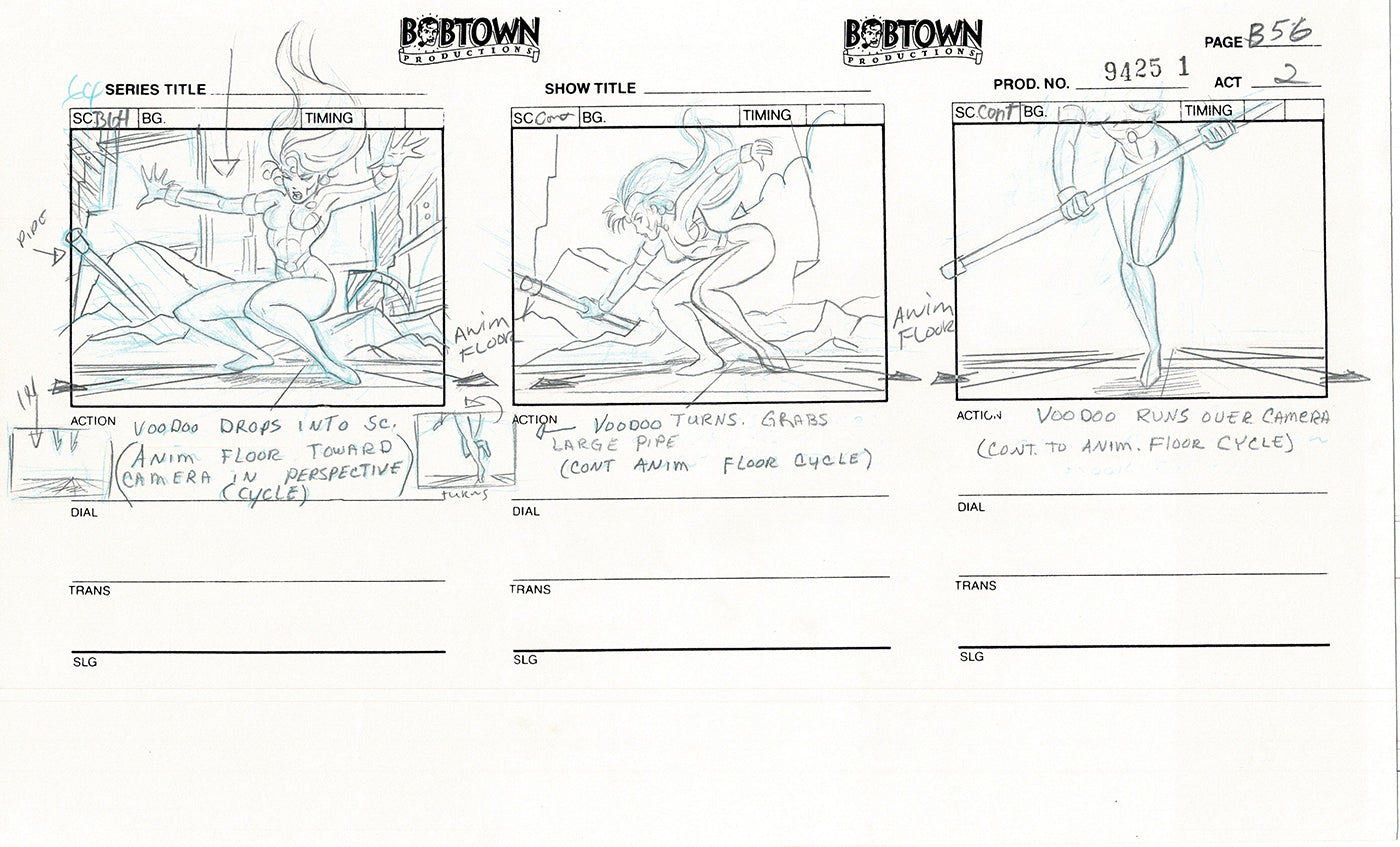 Jim Lee Wildc.a.t.s. Wildcats Lot of 2 Production Animation Storyboard Nelvana 1994-5 E2-53