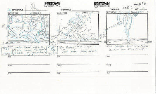 Jim Lee Wildc.a.t.s. Wildcats Lot of 2 Production Animation Storyboard Nelvana 1994-5 E2-53