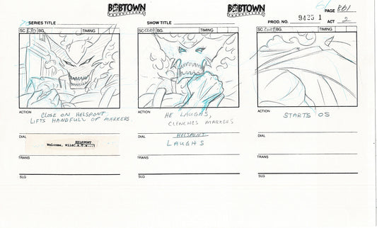 Jim Lee Wildc.a.t.s. Wildcats Lot of 2 Production Animation Storyboard Nelvana 1994-5 E2-57