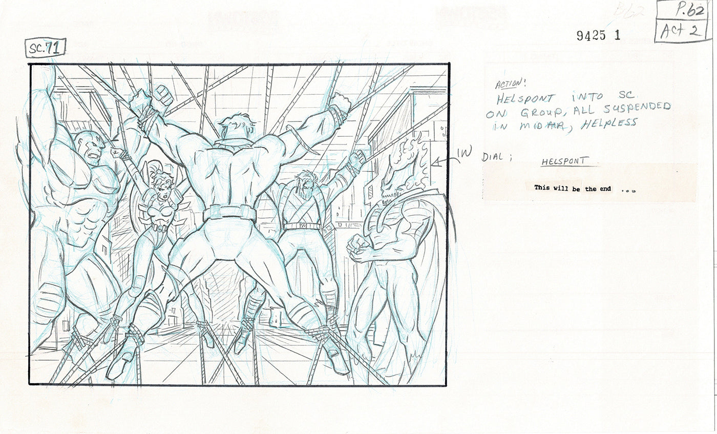 Jim Lee Wildc.a.t.s. Wildcats Lot of 2 Production Animation Storyboard Nelvana 1994-5 E2-57