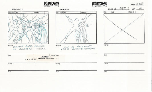 Jim Lee Wildc.a.t.s. Wildcats Lot of 2 Production Animation Storyboard Nelvana 1994-5 E2-59