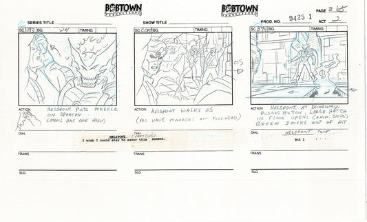 Jim Lee Wildc.a.t.s. Wildcats Lot of 2 Production Animation Storyboard Nelvana 1994-5 E2-61