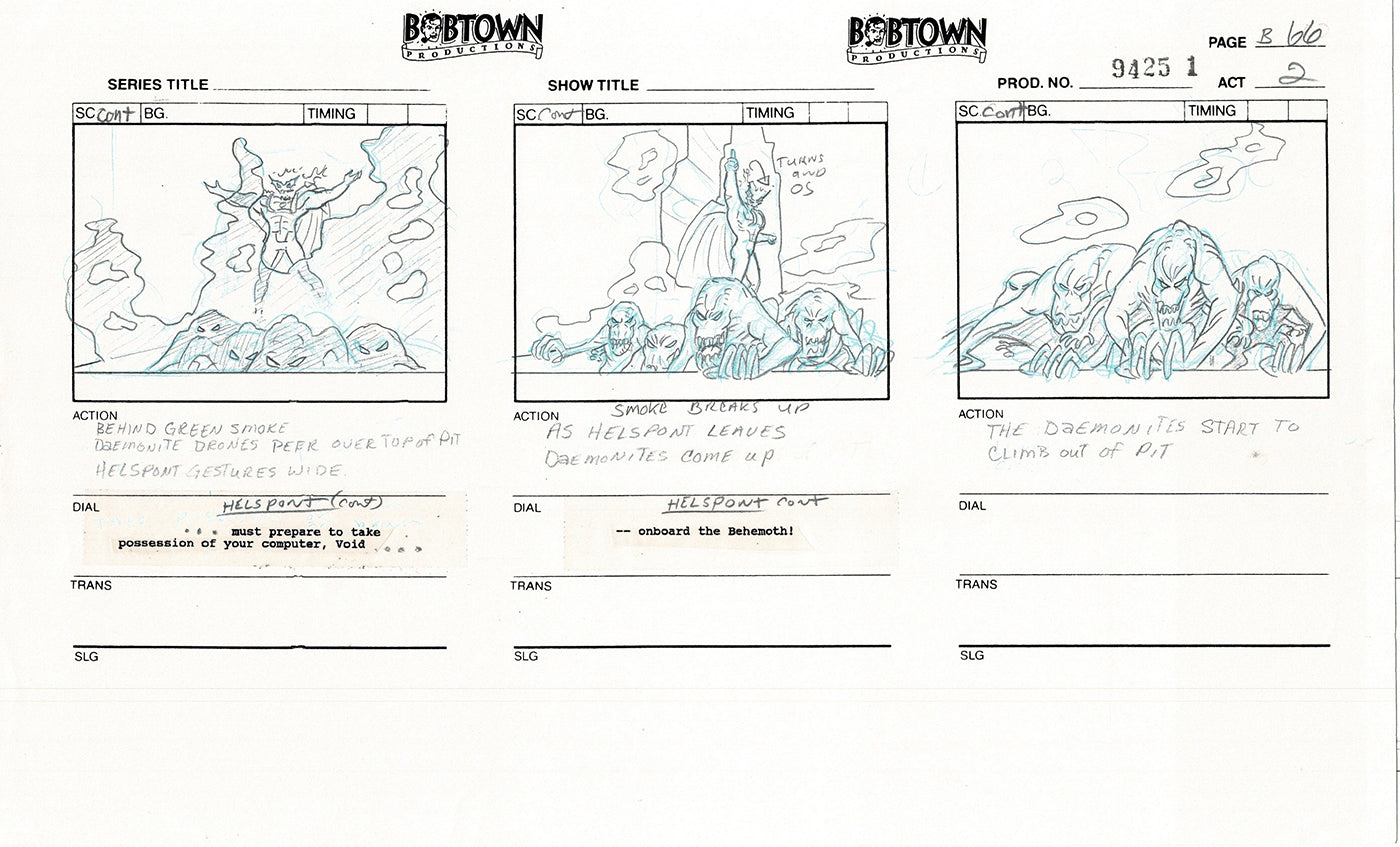 Jim Lee Wildc.a.t.s. Wildcats Lot of 2 Production Animation Storyboard Nelvana 1994-5 E2-61