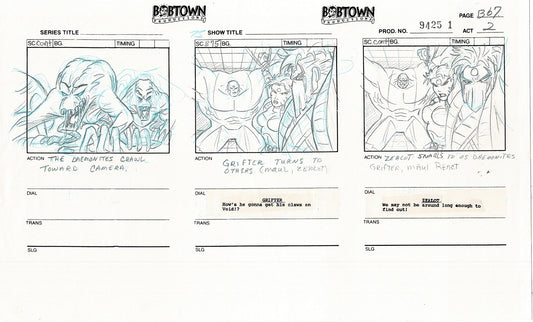 Jim Lee Wildc.a.t.s. Wildcats Lot of 2 Production Animation Storyboard Nelvana 1994-5 E2-63