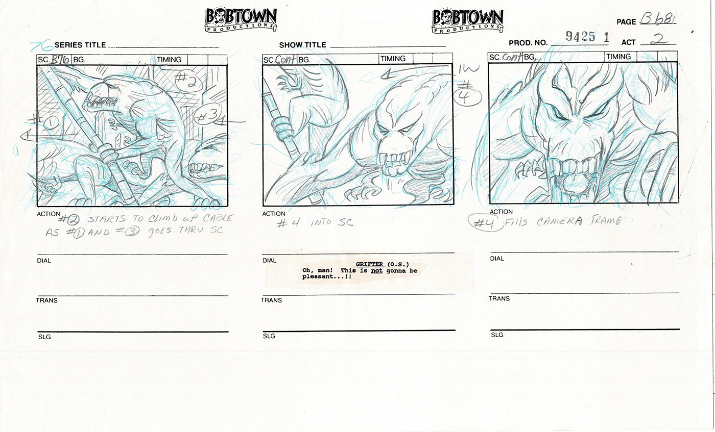 Jim Lee Wildc.a.t.s. Wildcats Lot of 2 Production Animation Storyboard Nelvana 1994-5 E2-63