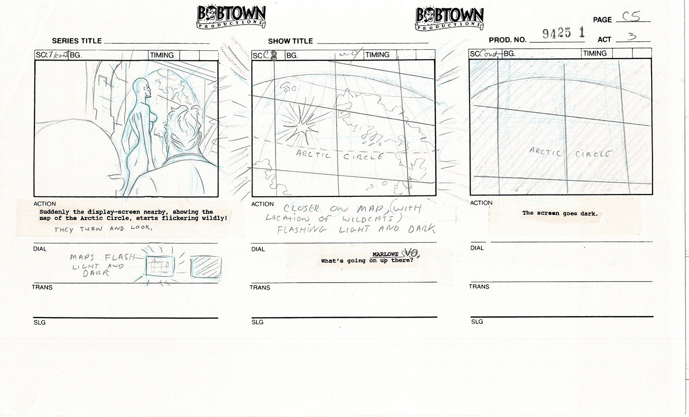 Jim Lee Wildc.a.t.s. Wildcats Lot of 3 Production Animation Storyboard Nelvana 1994-5 F3-06
