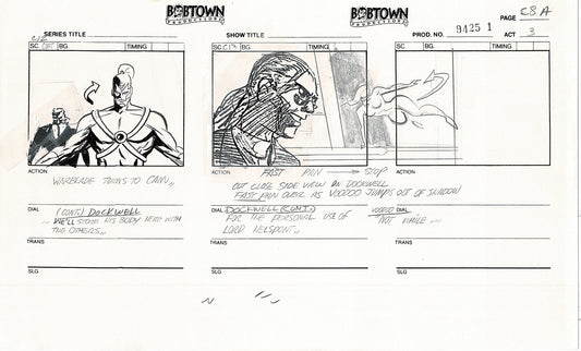 Jim Lee Wildc.a.t.s. Wildcats Lot of 3 Production Animation Storyboard Nelvana 1994-5 F3-09