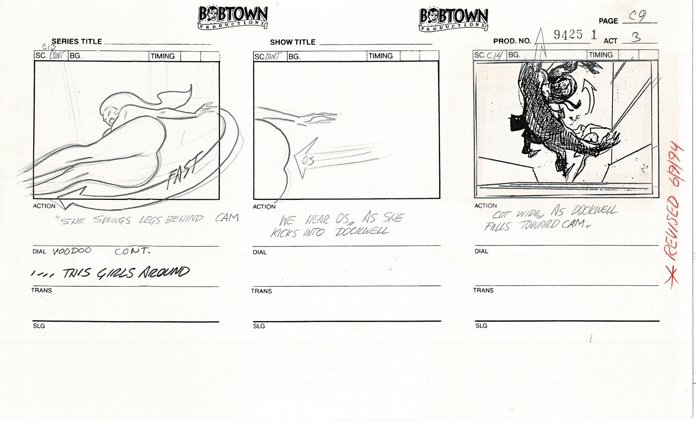 Jim Lee Wildc.a.t.s. Wildcats Lot of 3 Production Animation Storyboard Nelvana 1994-5 F3-09