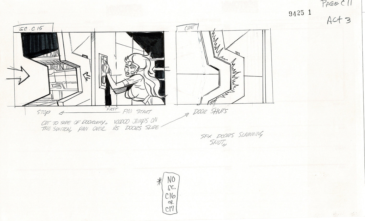 Jim Lee Wildc.a.t.s. Wildcats Lot of 3 Production Animation Storyboard Nelvana 1994-5 F3-12