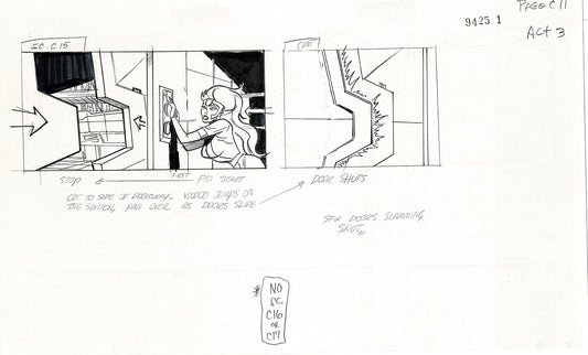 Jim Lee Wildc.a.t.s. Wildcats Lot of 3 Production Animation Storyboard Nelvana 1994-5 F3-12