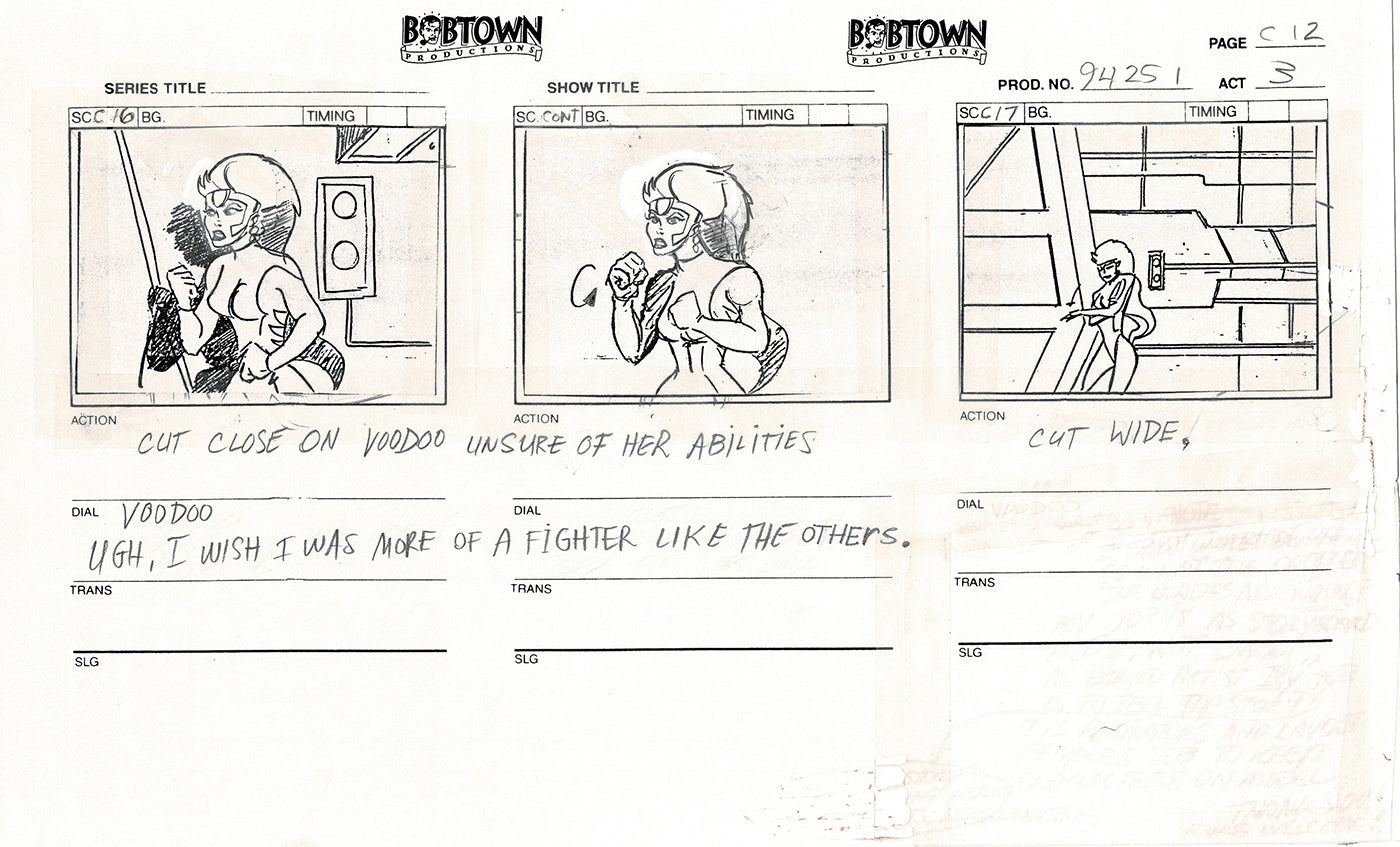 Jim Lee Wildc.a.t.s. Wildcats Lot of 3 Production Animation Storyboard Nelvana 1994-5 F3-12