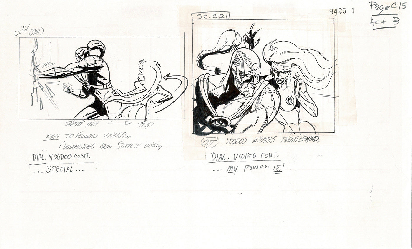 Jim Lee Wildc.a.t.s. Wildcats Lot of 3 Production Animation Storyboard Nelvana 1994-5 F3-15