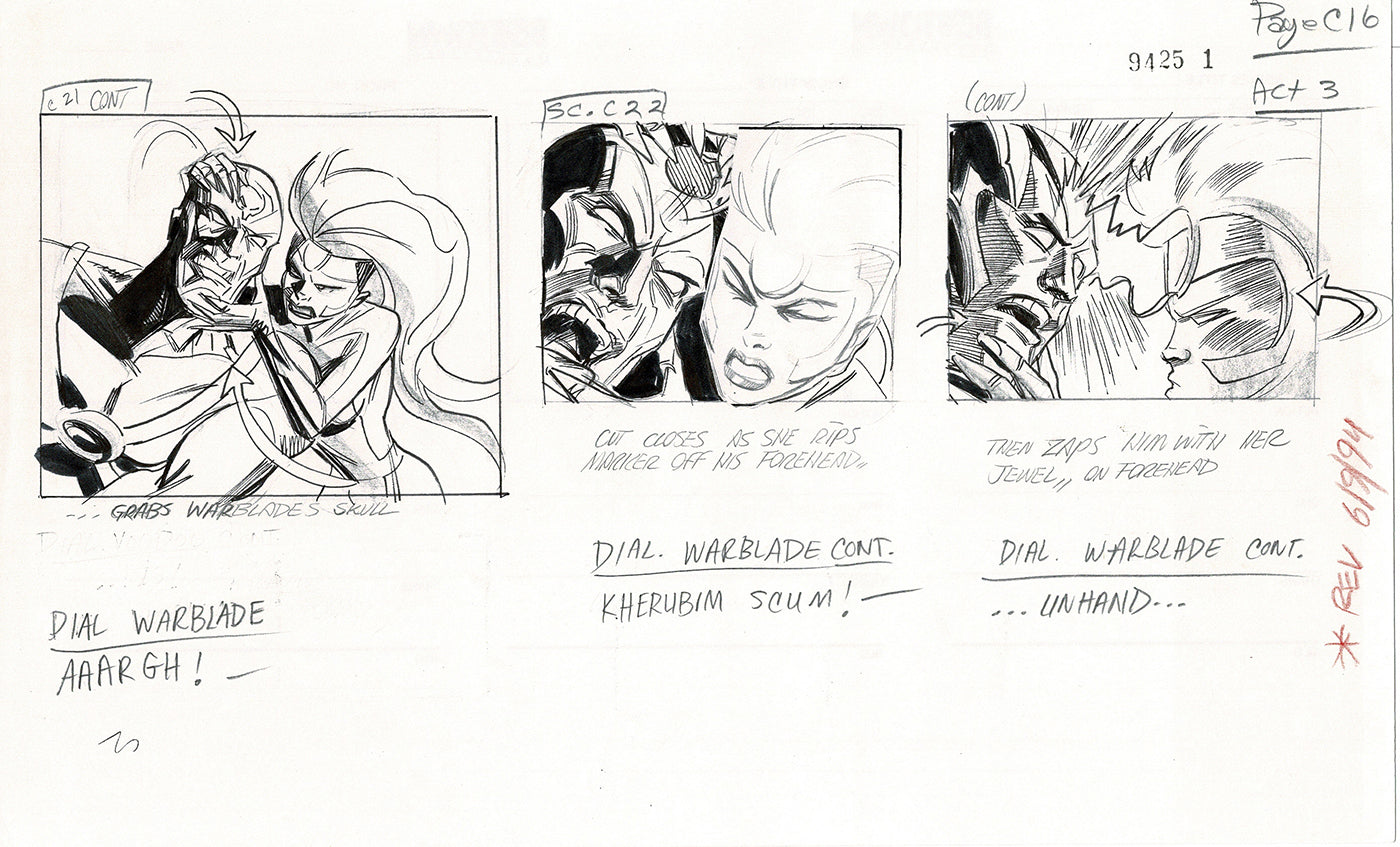 Jim Lee Wildc.a.t.s. Wildcats Lot of 3 Production Animation Storyboard Nelvana 1994-5 F3-15