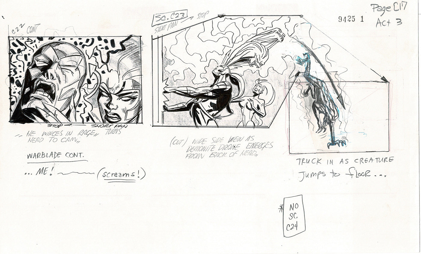 Jim Lee Wildc.a.t.s. Wildcats Lot of 3 Production Animation Storyboard Nelvana 1994-5 F3-18