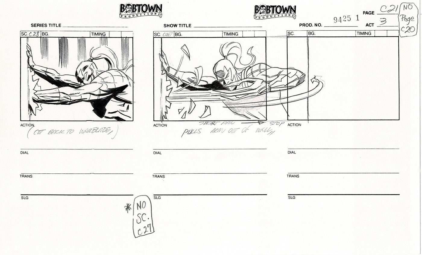 Jim Lee Wildc.a.t.s. Wildcats Lot of 3 Production Animation Storyboard Nelvana 1994-5 F3-21