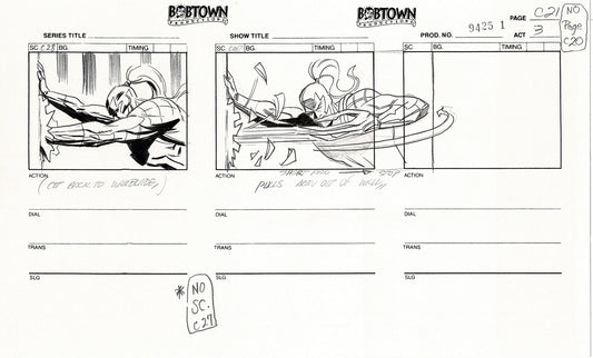 Jim Lee Wildc.a.t.s. Wildcats Lot of 3 Production Animation Storyboard Nelvana 1994-5 F3-21